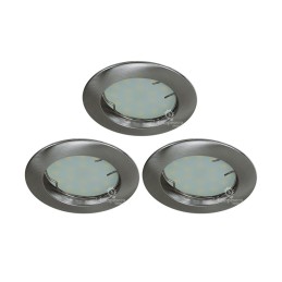 SPOT LED ENCASTRABLE COMPLETE RONDE FIXE ALU BROSSE eq. 50W BLANC FROID