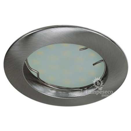 SPOT LED ENCASTRABLE COMPLETE RONDE FIXE ALU BROSSE eq. 50W