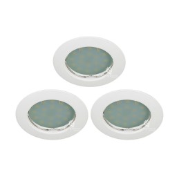 LOT DE 3 SPOT LED ENCASTRABLE COMPLETE RONDE FIXE eq. 50W BLANC FROID 6000K