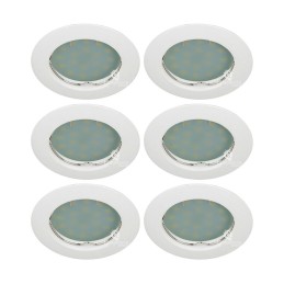 LOT DE 6 SPOT LED ENCASTRABLE COMPLETE RONDE FIXE eq. 50W BLANC CHAUD 3000K