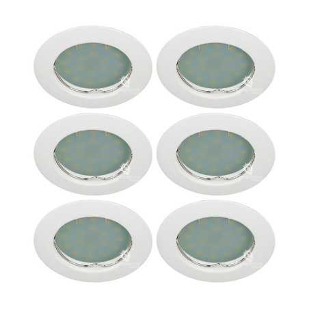 LOT DE 6 SPOT LED ENCASTRABLE COMPLETE RONDE FIXE eq. 50W BLANC CHAUD 3000K