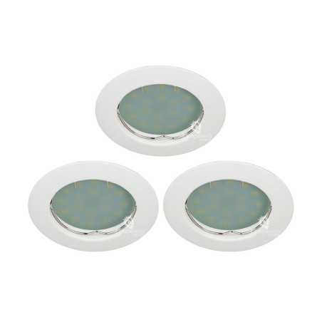 LOT DE 3 SPOT LED ENCASTRABLE COMPLETE RONDE FIXE eq. 50W BLANC CHAUD 3000K