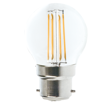 Ampoule Led  Filament Culot B22 forme G45 4 Watt (éq 42 watts) Blanc Chaud