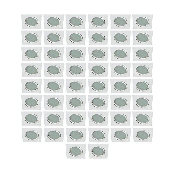 LOT DE 50 SPOT ENCASTRABLE ORIENTABLE LED CARRE GU10 230V eq. 50W BLANC FROID 6000K