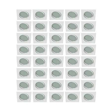 LOT DE 40 SPOT ENCASTRABLE ORIENTABLE LED CARRE GU10 230V eq. 50W BLANC FROID 6000K