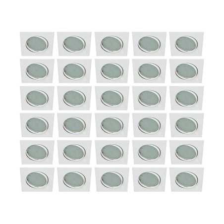 LOT DE 30 SPOT ENCASTRABLE ORIENTABLE LED CARRE GU10 230V eq. 50W BLANC FROID 6000K