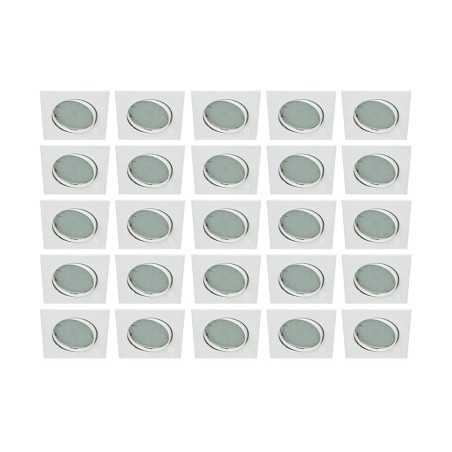 LOT DE 25 SPOT ENCASTRABLE ORIENTABLE LED CARRE GU10 230V eq. 50W BLANC FROID 6000K
