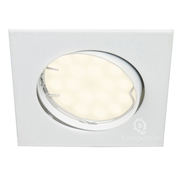 LOT DE 15 SPOT ENCASTRABLE ORIENTABLE LED CARRE GU10 230V eq. 50W BLANC FROID 6000K