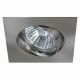 Support encastrable carré pour ampoule spot halogènes, CFL ou LED de 50W Max Couleur acier brossé