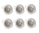 Lot de 6 Spot encastrable fixe led blanc avec ampoule gu10 7w 38° blanc chaud