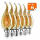 Lot de 6 Ampoules décorative led à filament Doré 4 watt (éq. 42 Watt) Culot E14