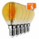 Lot de 5 Ampoules Led Filament forme G45 4 Watt (éq 42 watts) Culot E14