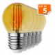 Lot de 5 Ampoules Led Filament forme G45 4 Watt (éq 42 watts) Culot E27
