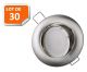 30 collerettes supports encastrables orientables aluminium spot LED rond alu brossé - Diametre 81mm - Trou de perçage 74mm