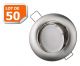Lot de 50 collerettes supports encastrables aluminium orientables spot LED rond alu brossé - Diametre 81mm - Trou de perçage 74mm