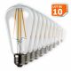 Lot de 10 Ampoules Led Filament ST64 Style Edison Teardrop 7 watt (eq.52 watt) Culot E27
