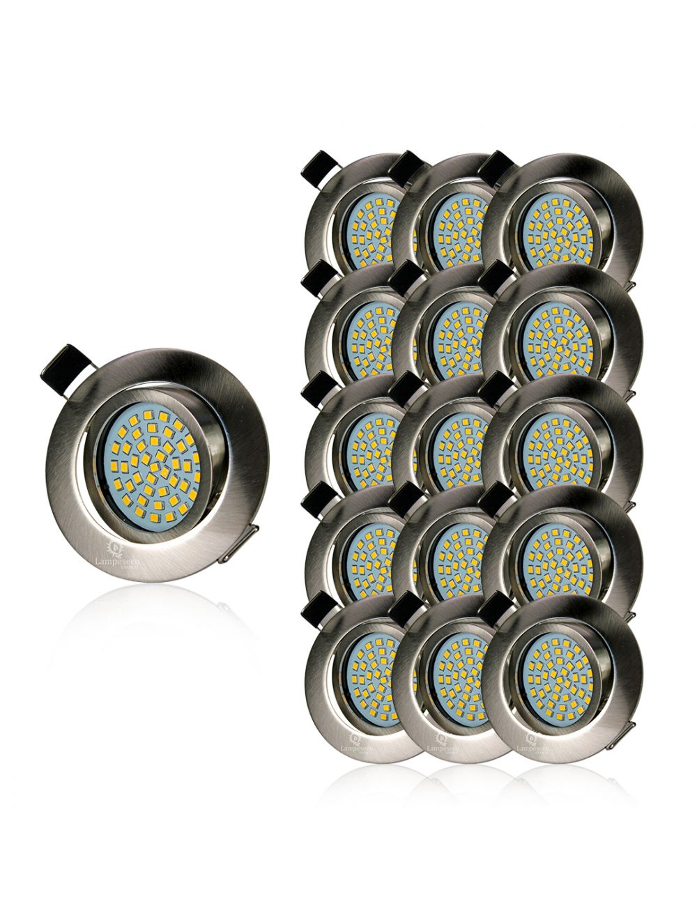15 Spot LED Encastrable Extra Plat Dimmable Orientable Salle de Bain IP44  Blanc Neutre 4000K