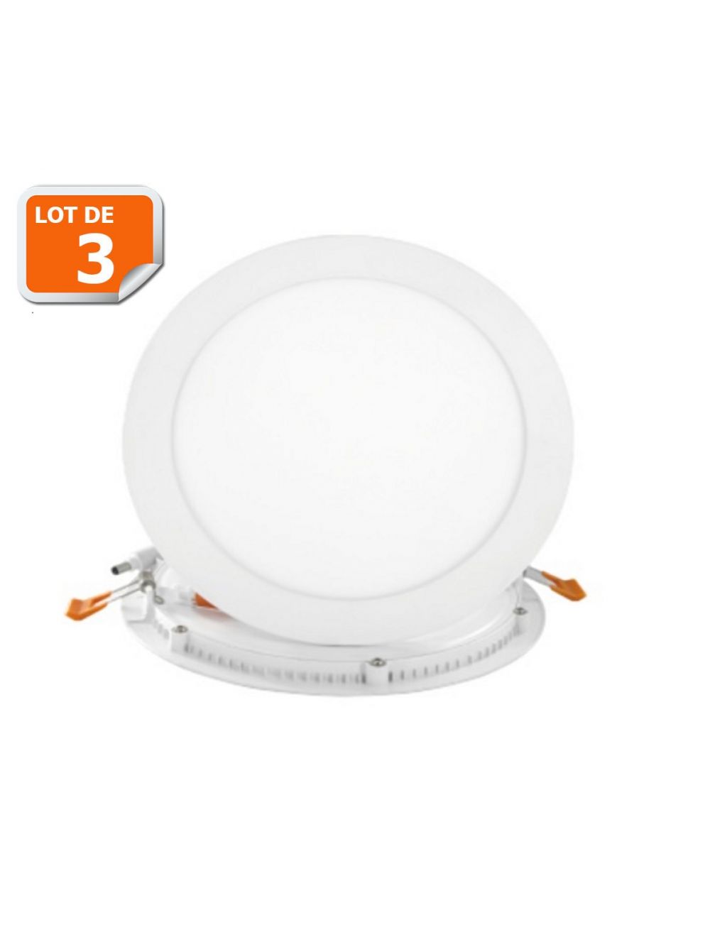 Lot de 3 Spot Encastrable LED Downlight Panel Extra-Plat 18W Blanc Neutre