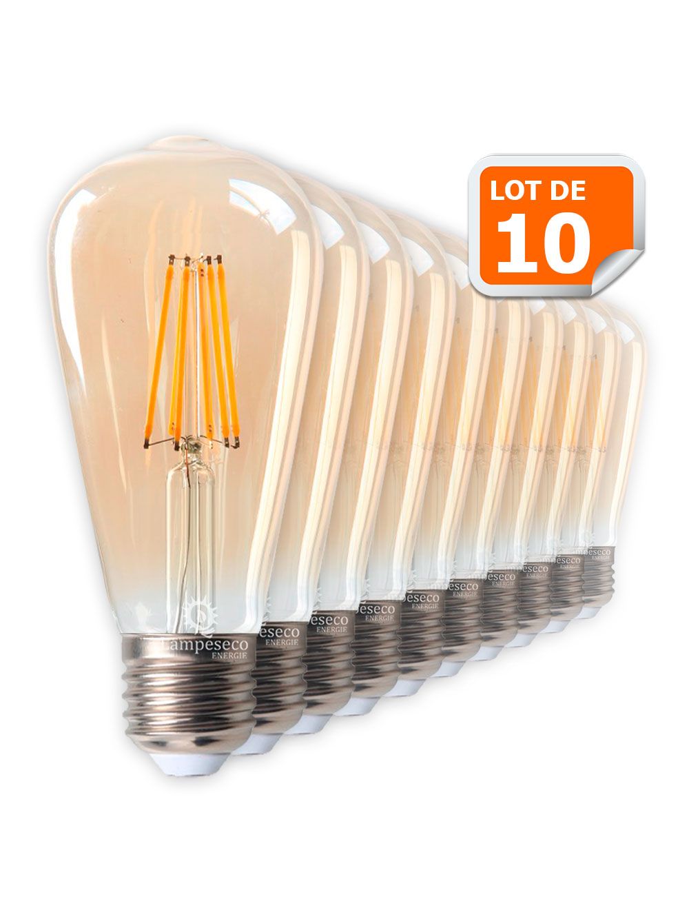 Éclairez votre vie avec Lot de 10 Ampoules LED Vintage ST64 Doré